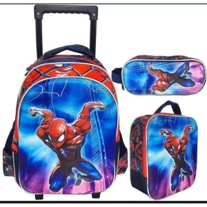 3Psc /Set School Trolley Backpack Travel Backpack With Wheel