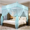 4 Corner Mosquito Net Bed | Embroidered Mosquito Net With Stand | Raja Jhul (King Size)