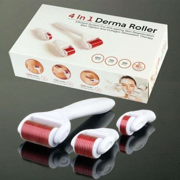 4 In 1 Derma Roller 300 720 1200 Needles Stainless Micro Needle Therapy Derma Roller Replacement Needle Roller - Image 3