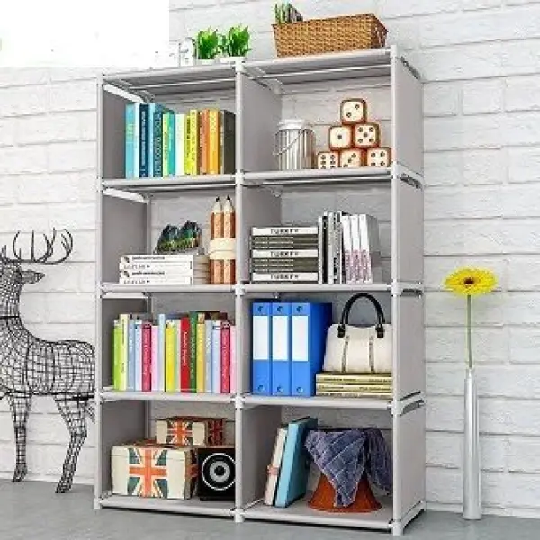 4 Layers Bookshelf Storage Shelve, Book Rack for Books Storage Organizer Children Book Rack Bookcase for Home Furniture Cabinet Shelves for Bedroom Office Living Room (8-Cubes) - Image 2