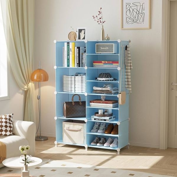 4 Layers Bookshelf Storage Shelve, Book Rack for Books Storage Organizer Children Book Rack Bookcase for Home Furniture Cabinet Shelves for Bedroom Office Living Room (8-Cubes) - Image 3