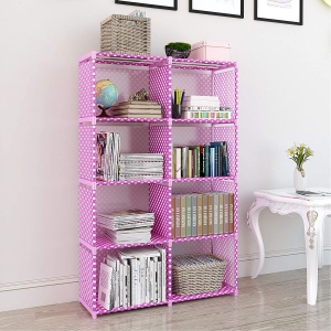 4 Layers Bookshelf Storage Shelve, Book Rack for Books Storage Organizer Children Book Rack Bookcase for Home Furniture Cabinet Shelves for Bedroom Office Living Room (8-Cubes)