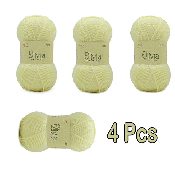 4 Pcs OLV011 Cream Ganga Oliva Knitting Yarn 100 Grams - Image 2