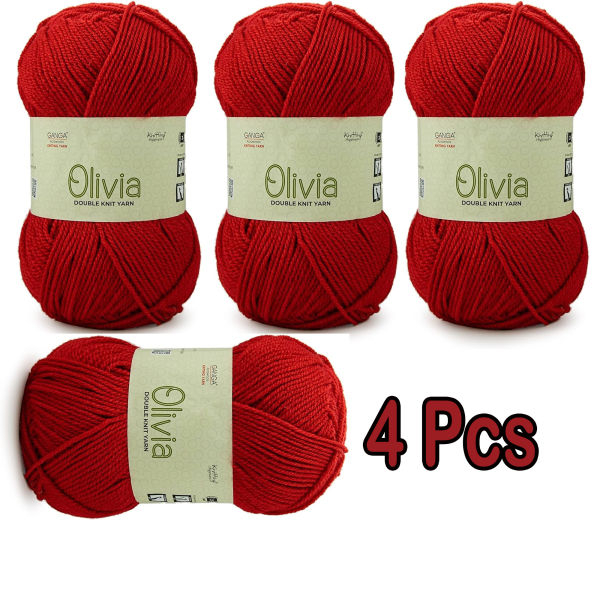 4 PCs OLV012 Maroon Ganga Oliva Knitting Yarn 100 Grams - Image 3