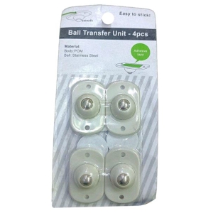 4 PCs Self-Adhesive Roller Ball Transfer Bearing