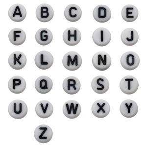 40 Gram Black & White Mixed English Letter Acrylic Beads Alphabet Beads for Charms Bracelet Necklace For Jewelry Making DIY