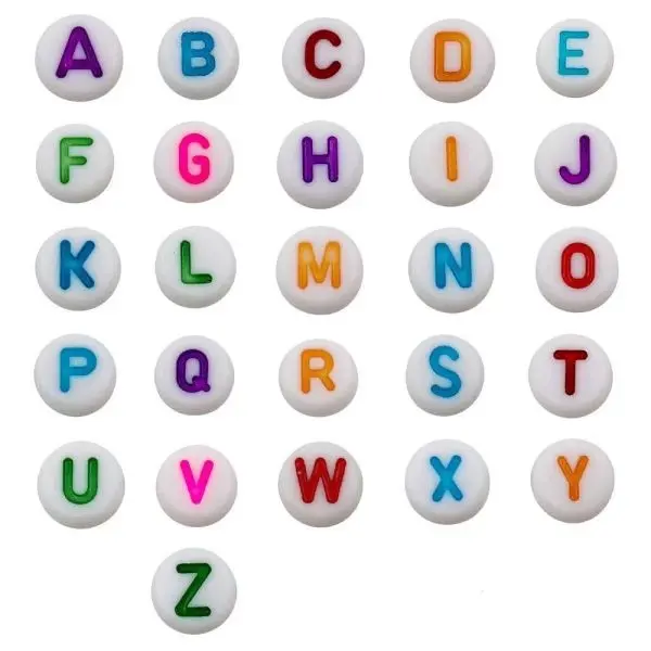 40 Gram Random Round Acrylic Colorful Alphabet Beads for DIY Loom Bands Bracelets and Jewelry Making - Image 2