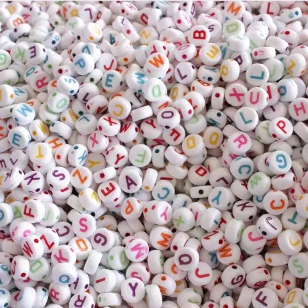 40 Gram Random Round Acrylic Colorful Alphabet Beads for DIY Loom Bands Bracelets and Jewelry Making - Image 4