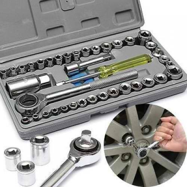 40 in 1 Pcs Tool Kit & Screwdriver and Socket Set Automobile Tool Box Set Socket Wrench Sleeve Suit Hardware - Image 3