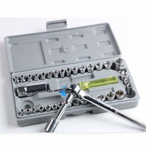 40 in 1 Pcs Tool Kit & Screwdriver and Socket Set Automobile Tool Box Set Socket Wrench Sleeve Suit Hardware