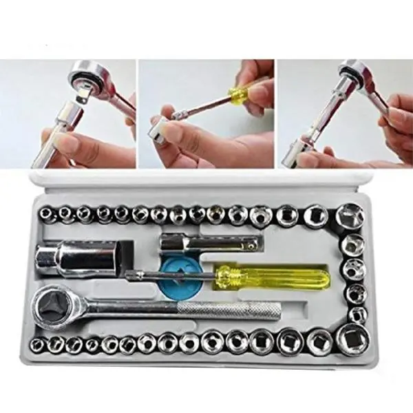 40 in 1 Wrench tool Kit With Screwdriver and Socket Tool Box Set - Image 3