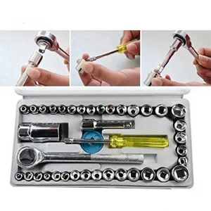 40 In 1 Wrench Tool Kit With Screwdriver And Socket Tool Box Set
