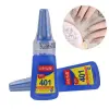 401 Mighty Fast Dry Nail Glue Adhesive Glue Nail Capsule Super Strong Sticky Rhinestone Fake Nails Manicure Tips for Nail Technician 20g