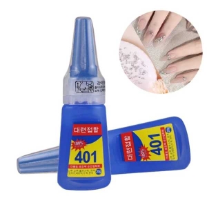 401 Mighty Fast Dry Nail Glue Adhesive Glue Nail Capsule Super Strong Sticky Rhinestone Fake Nails Manicure Tips for Nail Technician 20g