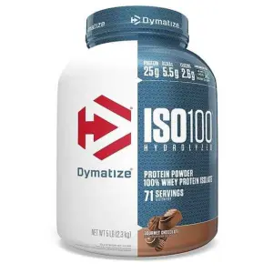 Dymatize Iso 100 Hydrolyzed 5 lbs (74 Serving)Whey Protein Powder with 100% Whey Protein Isolate