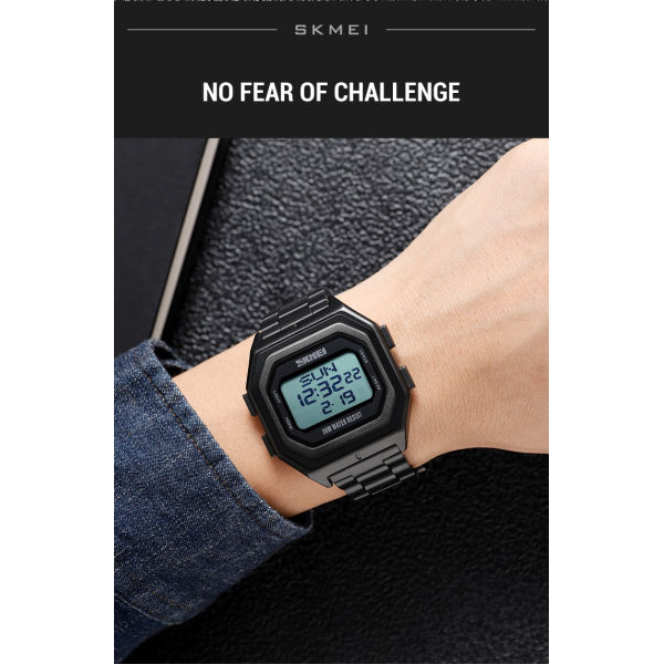 SKMEI 1875 Men's Multifunction Rectangle Digital Stainless Steel Watch - Image 2