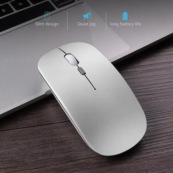 Ultra-Thin 2.4G Office Wireless Mouse Mute Charging Mouse Notebook Home Mouse With USB Receiver - Image 5