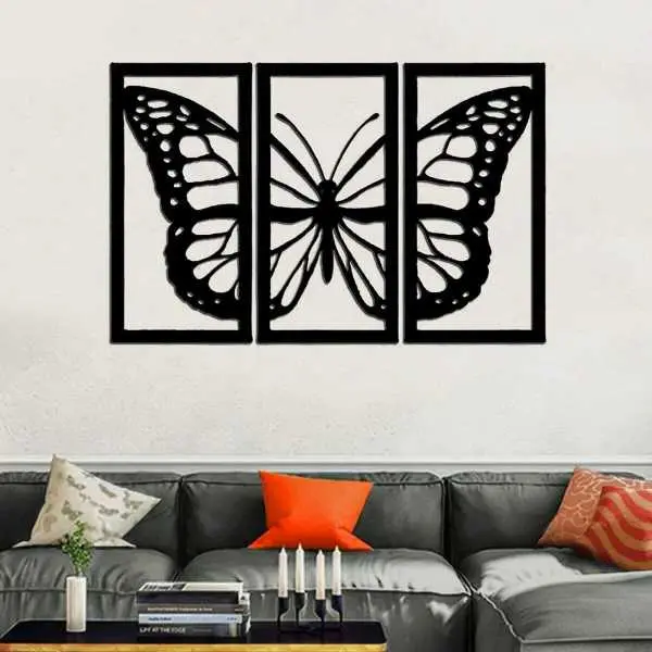Butterfly Wooden Canvas Wall Art Decor