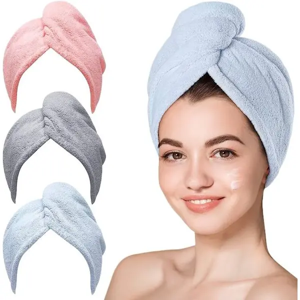 Super Absorbent Microfiber Hair Drying Wrap Towel - Image 3