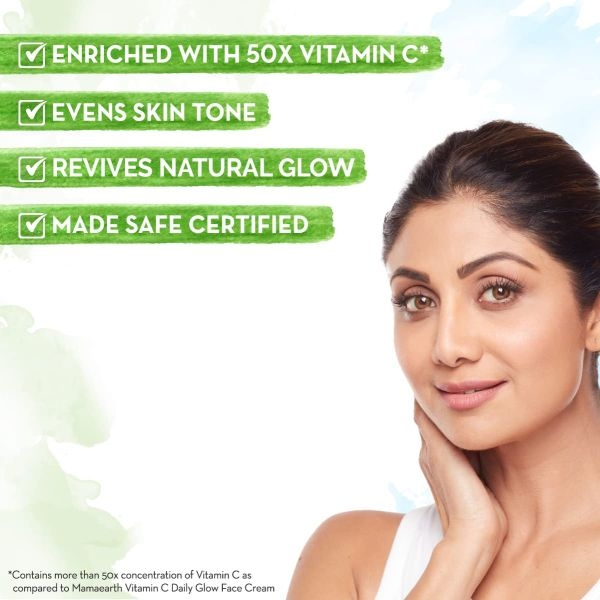 mamaearth Vitamin C Daily Glow Face Serum for Men & Women - Vitamin C Serum for Glowing Skin, Oily Skin & Dark Spots, With 50x Vitamin C -30ml - Image 2