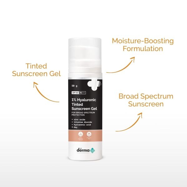 The Derma Co 1% Hyaluronic Tinted Sunscreen - 50g - Image 3