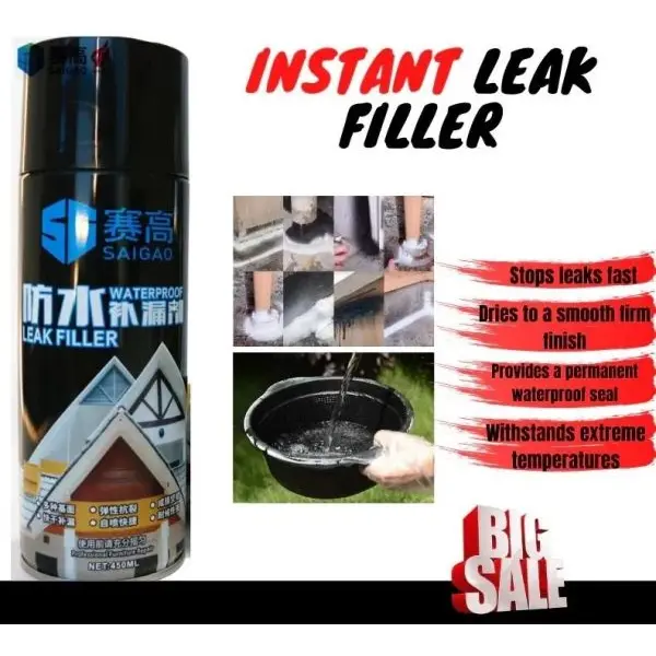 450ml Anti Leaking Sealant Spray Waterproof Leak Filler | Waterproofing Leakage Spray | Easy To Use Paintable Leakage Spray - Image 2