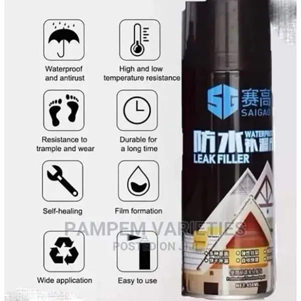 450ml Anti Leaking Sealant Spray Waterproof Leak Filler | Waterproofing Leakage Spray | Easy To Use Paintable Leakage Spray - Image 4