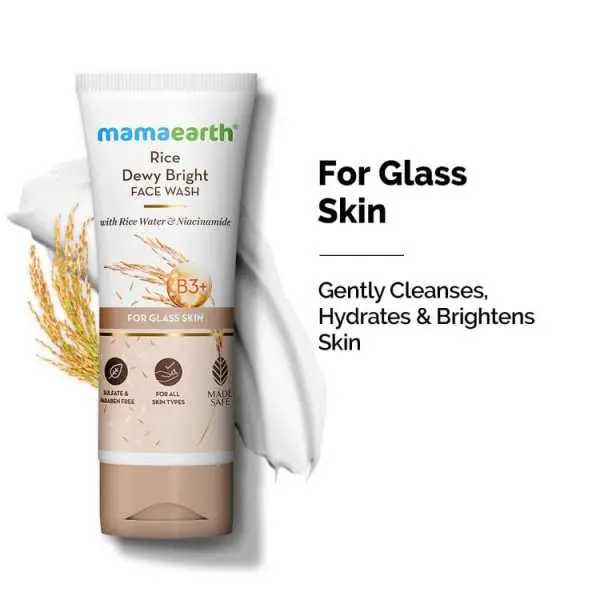mamaearth Rice Face Wash With Rice Water & Niacinamide for Glass Skin - 100 ml