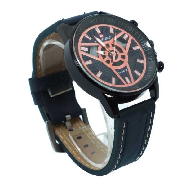 Black ColorUnisex Dial Casual Leather Strap Watch - Image 3
