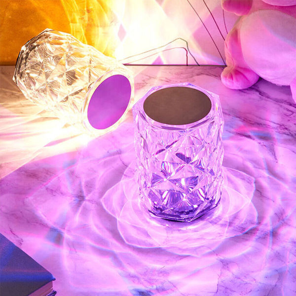 LED Crystal Table RGB Lamp Diamond Rose Night Light Touch Atmosphere - Image 2