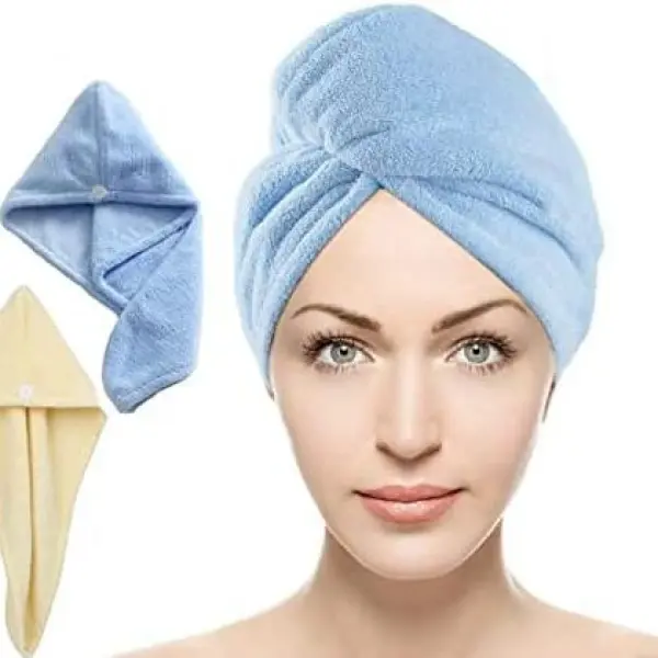 High-Quality Microfiber Quick-Dry Hair Towel Wrap, Elegant Satin-Finish Bathroom Towel, 1-Piece - Image 2