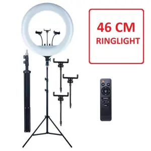 46cm LED Selfie Ring Light with Stand Ringlight With Tripod 60W 3200K-5600K Adjustable Color Temperature
