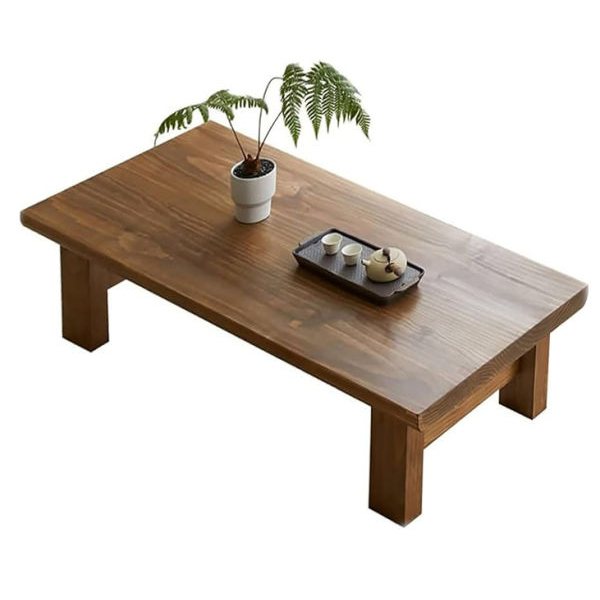 Pirka Wooden Low Table for Pooja and Dining Multipurpose Leisure Table Solid And Strong in Brown - Image 5