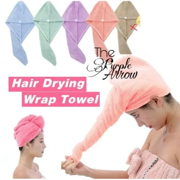 High-Quality Microfiber Quick-Dry Hair Towel Wrap, Elegant Satin-Finish Bathroom Towel, 1-Piece - Image 3