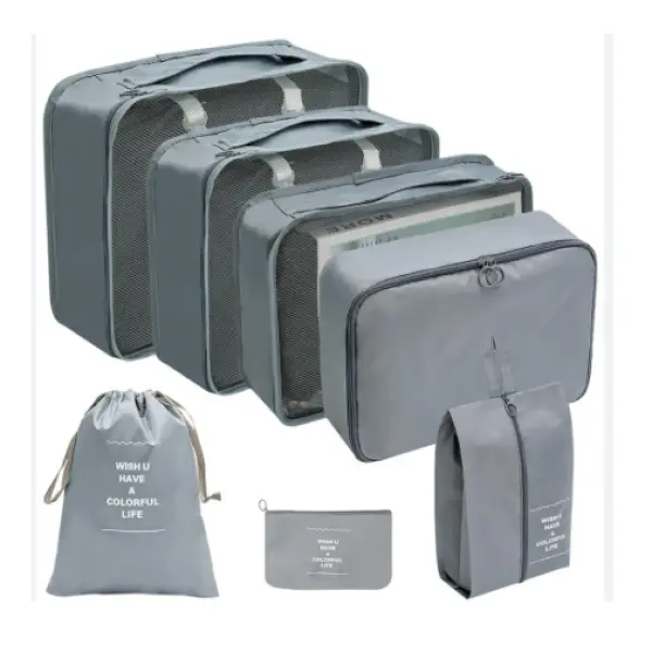 7 in 1 Set Packing Cubes Laundry Pouch, Travel Storage Bag Organizers, Travel Luggage Organizer Pouch, Travel Organizer Bags - Image 4