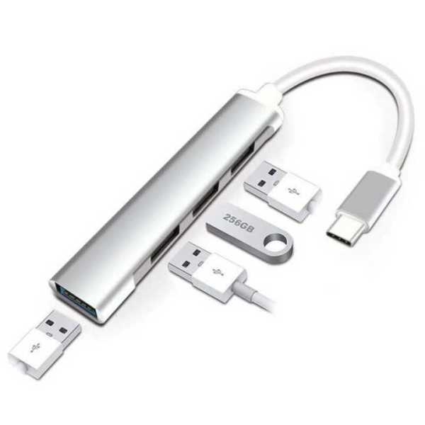 4 in 1 Type-C USB Hub (Type C to 4 USB-A Ports) Fast Data Transfer Plug & Play USB Hub - Image 4