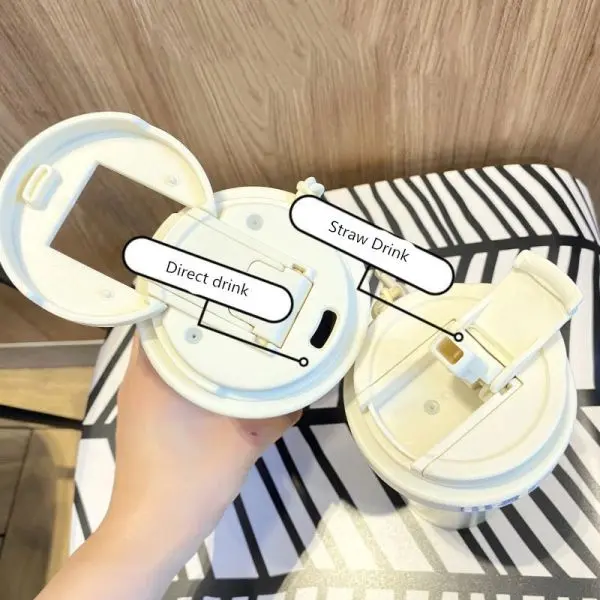 KOJA Insulated Coffee Mug Reusable Travel Coffee Cup with Flip Straw and Leakproof Lid Stainless Steel - Image 4