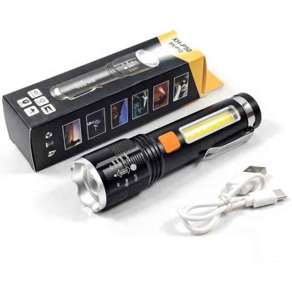 Rechargeable Retractable Zoom LED Torch Light Model XH-P50 BX-P12 - Image 2
