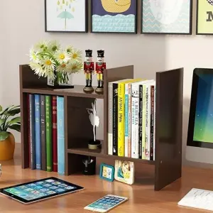 Adjustable Desktop Book Shelf, Home Office DIY Combination Storage Shelf Bookcase,Multifunctional Open Display Rack