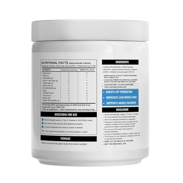 Wellcore - Pure Micronised Creatine Monohydrate (307g, 83 Servings) Fruit Fusion - Image 2