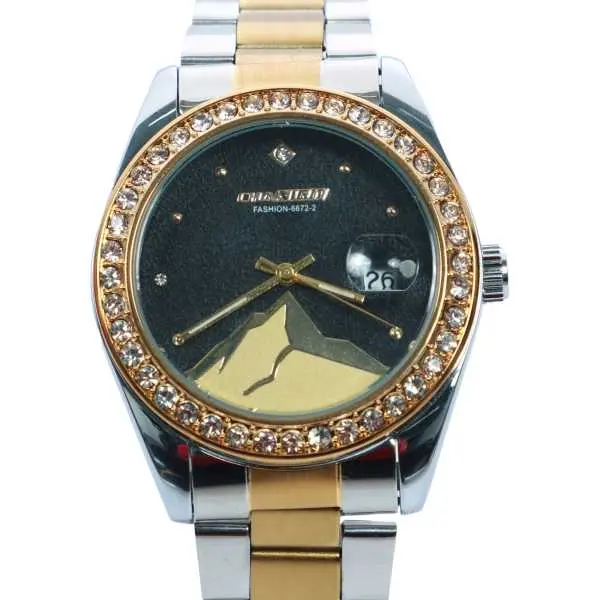 Golden Dial With Golden/Silver Stainless Steel Strap For Women - Image 2