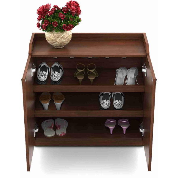 Grivvo Shoe Rack And Daraz Wooden Brown Hand Made Wood Rack, 3 Shelves, Floor Standing, Modern Style, 3 Shelves in Brown - Image 5