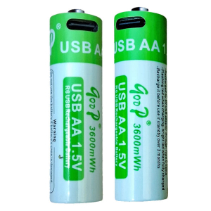 Goop 3600 mWh AA Sized 1.5V Rechargeable Battery with Type C Port