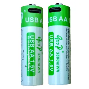 Goop 3600 mWh AA Sized 1.5V Rechargeable Battery with Type C Port