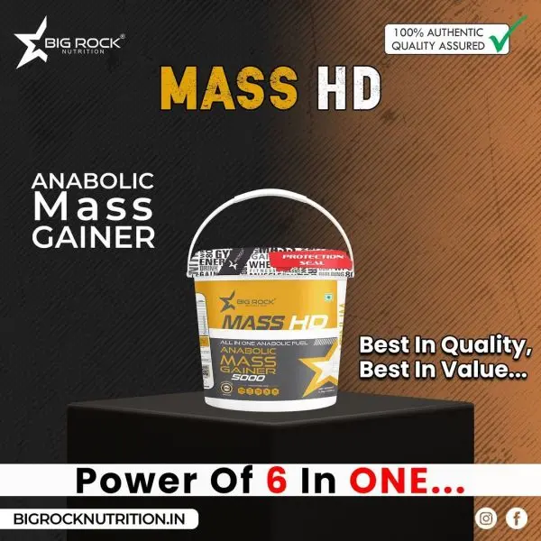 Bigrock Nutrition Anabolic Mass HD 5000 Weight Gainers/Mass Gainers (4.5 Kg ) Chocolate Flavour - Image 4
