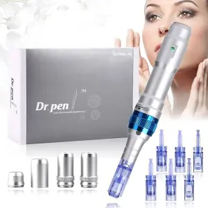 Microneedle Dr Pen for Professionals Microneedle Pen Electric Derma Roller Pen with 12PIN 36PIN Nano Round Cartridges Needles Wrinkle Stretch Marks Scar Hair Loss Treat Adjustable Doctor Pen