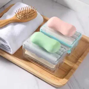 Laundry Rolling Soap Box Portable Soap Bar Box Dispenser with Rubber Roller | Travel Soap Holder Multifunctional Soap Dish