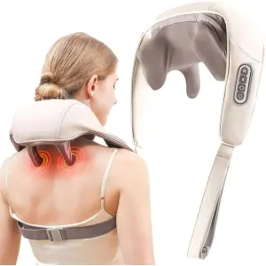 Premium Electric Shiatsu Neck and Shoulder Massager with Heat, Deep Tissue Kneading for Pain Relief