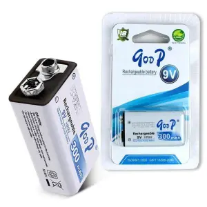 Goop 9V 300mAh HR9V Nickel Metal Hydride (Ni-MH) Rechargeable Battery