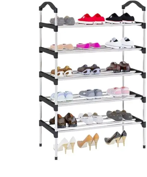 Stainless Steel Shoe Rack Shoe Stand Storage Organizer Shoe Cabinet Durable Portable 5 Layer
